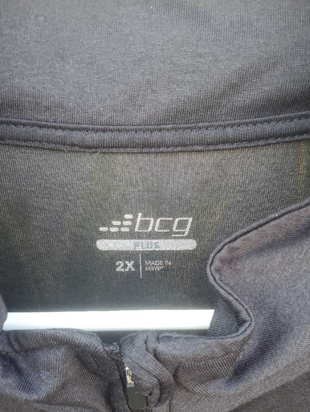 Mens Big & Tall 2X BCG Black Athletic Quarter-Zip Pullover - Picture 3 of 7